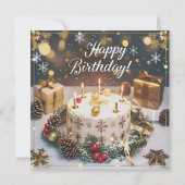 12月の煌めくバースデーカード/Sparkling December Birthday Card シーズンカード (裏面)