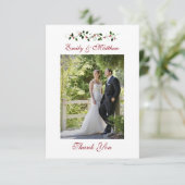 12月の祝日結婚のサンキューフラットフォトカード サンキューカード (スタンド正面)