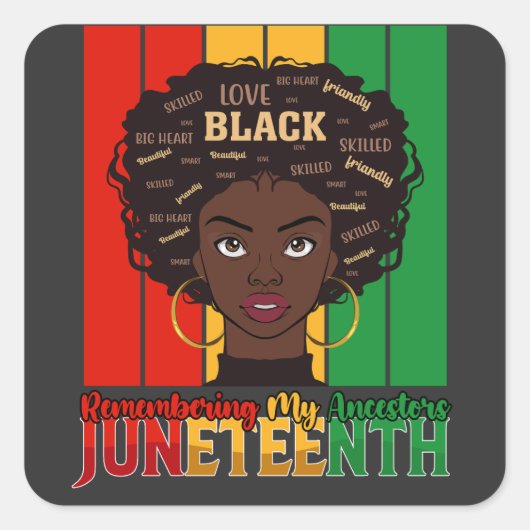 12月の私の先祖の女の子メラニンを思い出す スクエアシール (正面)