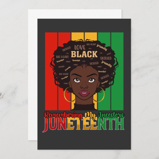 12月の私の先祖の女の子メラニンを思い出す 招待状 (正面/裏面)