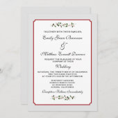 12月の結婚休日の半カジュアル音 招待状 (正面/裏面)