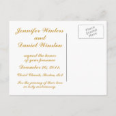 12月の結婚式の日付の発表を保存 案内ポストカード (裏面)