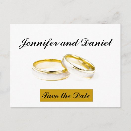 12月の結婚式の日付の発表を保存 案内ポストカード (正面)