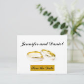 12月の結婚式の日付の発表を保存 案内ポストカード (スタンド正面)