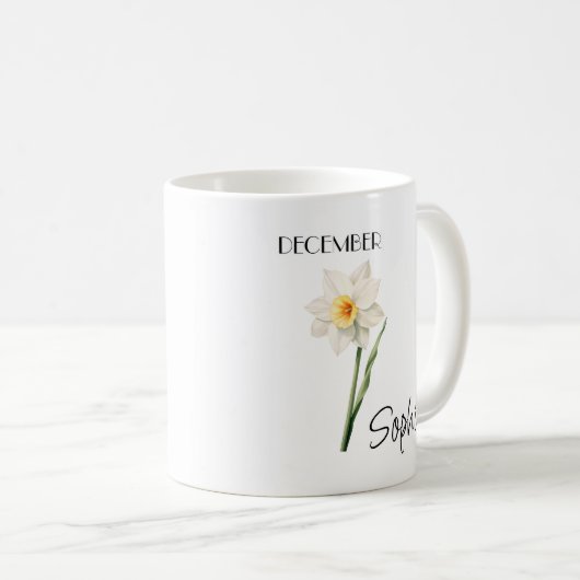 12月の花 パーソナライズ コーヒーマグ コーヒーマグカップ (正面右)