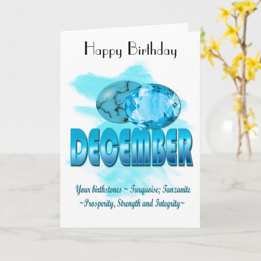 12月の誕生日の挨拶状 カード (黄色い花)