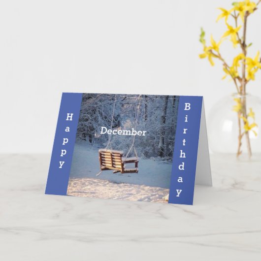 **12月の誕生日**美しい冬 カード (黄色い花)