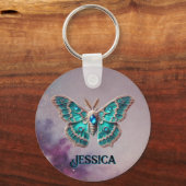 12月の誕生石キーチェーン – ブルージルコンモス キーホルダー (正面)