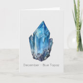 12月の誕生石ブルートパーズハッピーバースデーカード カード (正面)