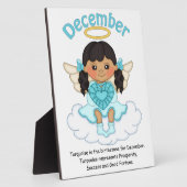 12月の誕生石天使ブラックプラーク フォトプラーク (側面)