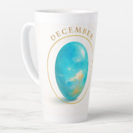 🔹12月の誕生石魔法 – ブルートパーズクリスタル カフェラテマグ