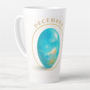 🔹12月の誕生石魔法 – ブルートパーズクリスタル カフェラテマグ