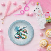 12月の誕生石龍：ターコイズ ペーパープレート (パーティー)