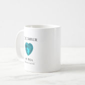 12月の誕生石 誕生日 名前 ターコイズ コーヒーマグカップ (正面左)