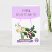 12月の誕生花誕生日カード カード (正面)