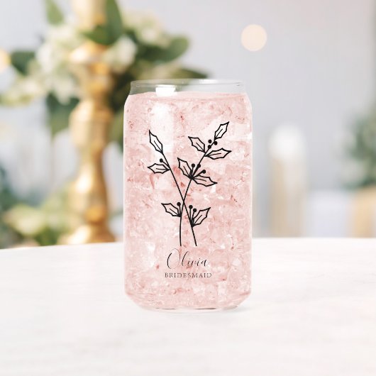 12月の誕生花 ホリー ベリー 花嫁の友人 ガラス缶 (インサイチュ (ウェディング))