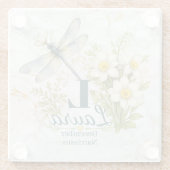 12月の誕生花 水仙とトンボ ガラスコースター (裏面)