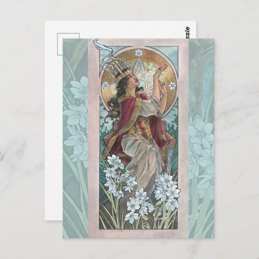 12月の貴婦人 アートヌーボー 誕生石シリーズ ポストカード (正面/裏面)