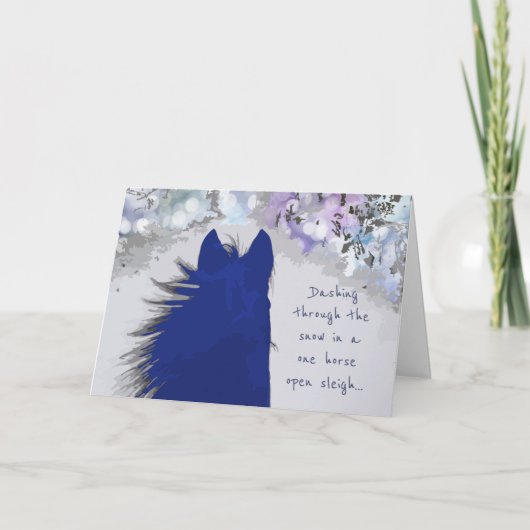 12月の雪をダッシュスルー誕生日の願い カード (正面)