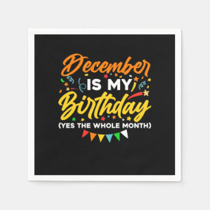 12月は私の誕生日で12月B日丸12月 スタンダードカクテルナプキン