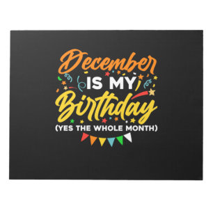 12月は私の誕生日で12月B日丸12月 ノートパッド