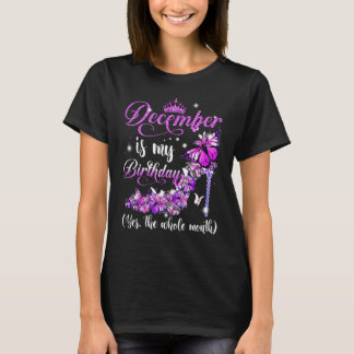 12月は私の誕生日の全体の月の高いヒール Tシャツ