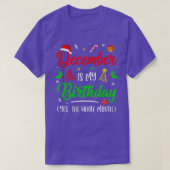 12月は私の誕生日は全体の月のクリスマス Tシャツ (デザイン正面)