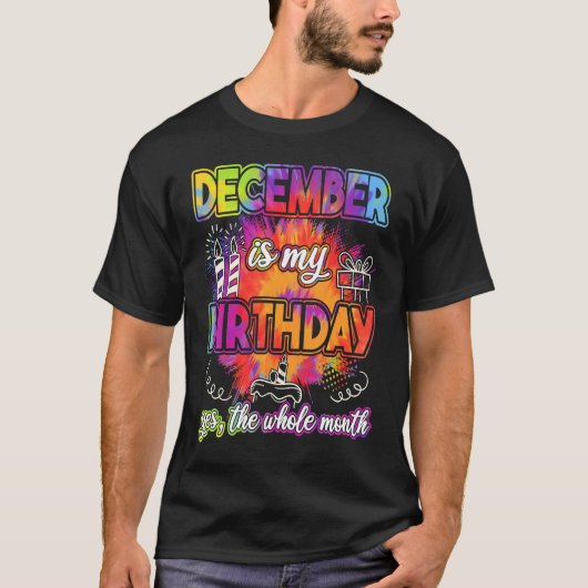 12月は私の誕生日日 Tシャツ (正面)