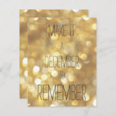 12月を覚えておくように作る – 金ゴールドグラムホリデイ シーズンカード (正面/裏面)