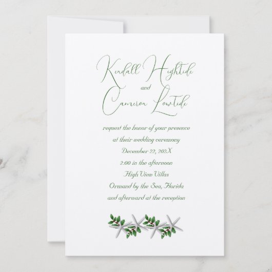 12月を迎えるヒトデ結婚ィッシュ 招待状 (正面)