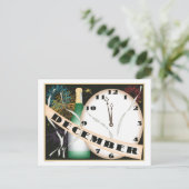 12月アールデコシャンパンと花火 ポストカード (スタンド正面)