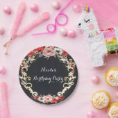 12月ウィンターウェディングホリーベリーエレガントフローラ ペーパープレート (パーティー)