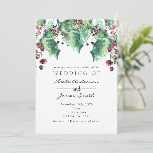 12月ウィンターウェディングホリーベリーホリデイ 招待状 (スタンド正面)