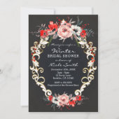 12月ウィンターブライダルシャワーホリーベリーフローラ 招待状 (正面)