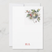 12月エレガントのクリスマス・レッド・金ゴールド結婚ズ 招待状 (裏面)