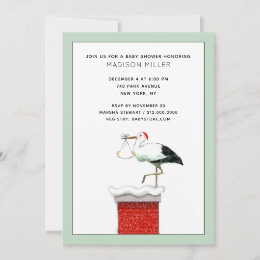 12月クリスマスベビーシャワー招待状 招待状 (正面)