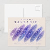 12月タンザナイト 誕生石デザイン ポストカード (正面/裏面)