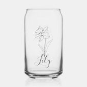 12月パーソナライズされた水仙誕生花ギフト ガラス缶 (裏面)