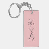 12月パーソナライズされた水仙誕生花ギフト キーホルダー (正面左)