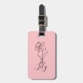 12月パーソナライズされた水仙誕生花ギフト ラゲッジタグ (正面縦)