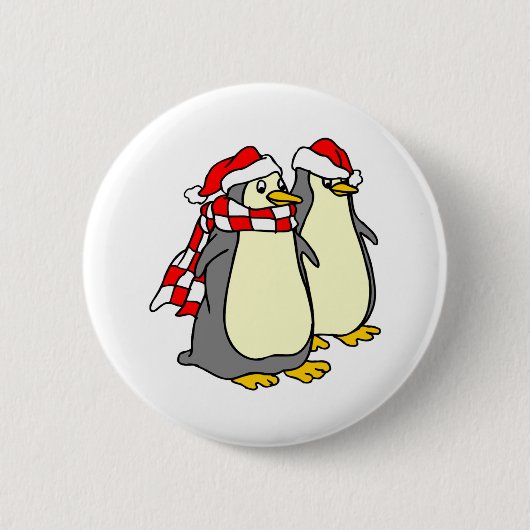 12月ペンギン 缶バッジ (正面)