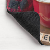 12月ホットチョコレートと格子毛布 マウスパッド (コーナー)