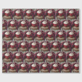 12月ホットチョコレートと格子毛布 ラッピングペーパー (フラット)