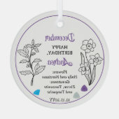 12月ホリー&ナルキッサス誕生日記念 ガラスオーナメント (裏面)