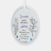 12月ホリー&ナルキッサス誕生日記念 ガラスオーナメント (正面左)