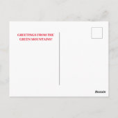 12月ホワイトスノーグリーンマウンテンズバーモント ポストカード (裏面)