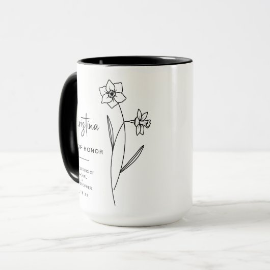 12月メイド・オブ・オーナー(花嫁付き添い人) | ジョンキル誕生花 マグカップ (正面左)