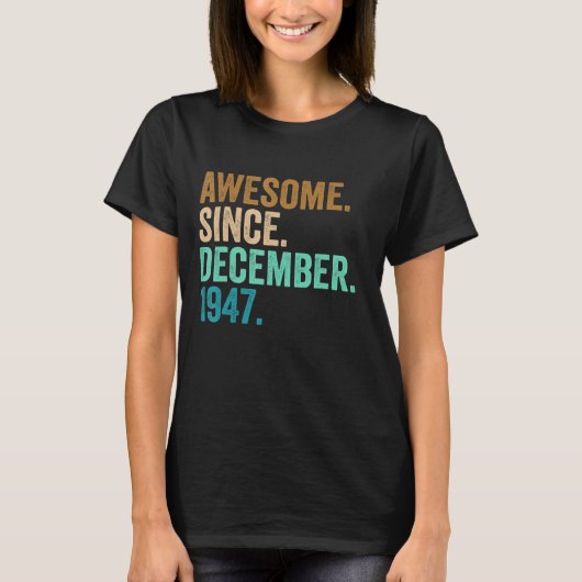 12月以来75歳75素晴らし誕生日 Tシャツ (正面)