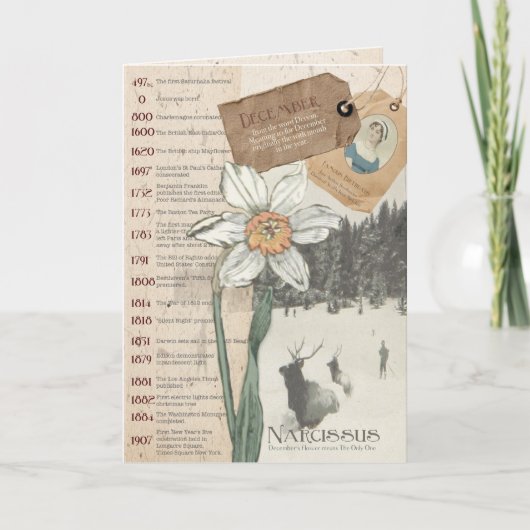 12月水仙誕生日カード カード (正面)