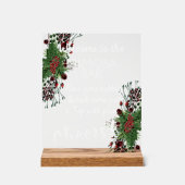 12月素朴ホリデーシーズンベリーホリーリース アクリルサイン (正面)